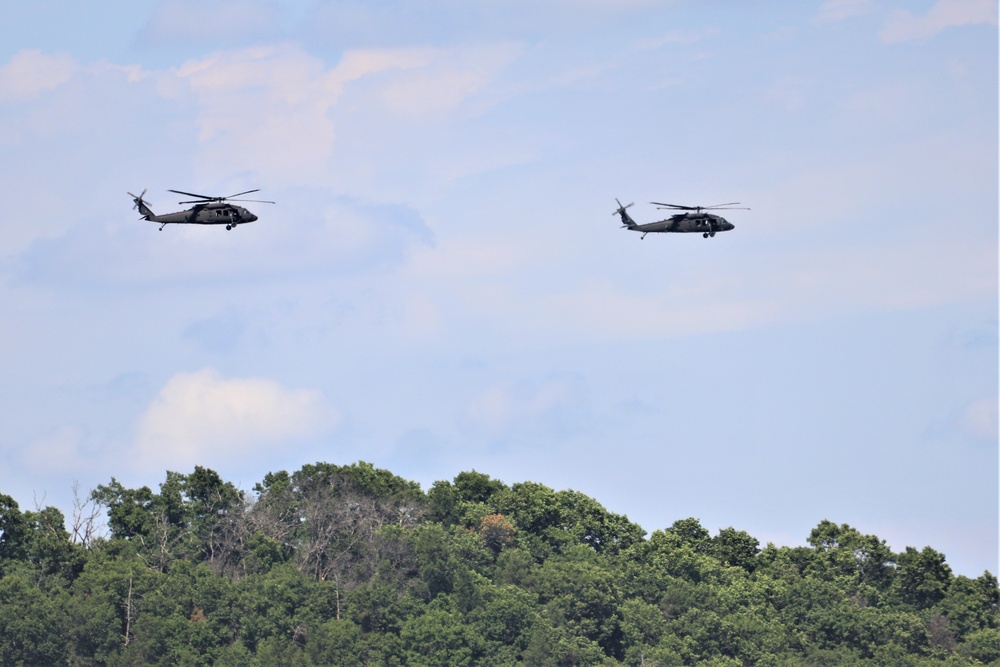 Wisconsin’s Air National Guard, Army National Guard combine in practice show at airport at Fort McCoy