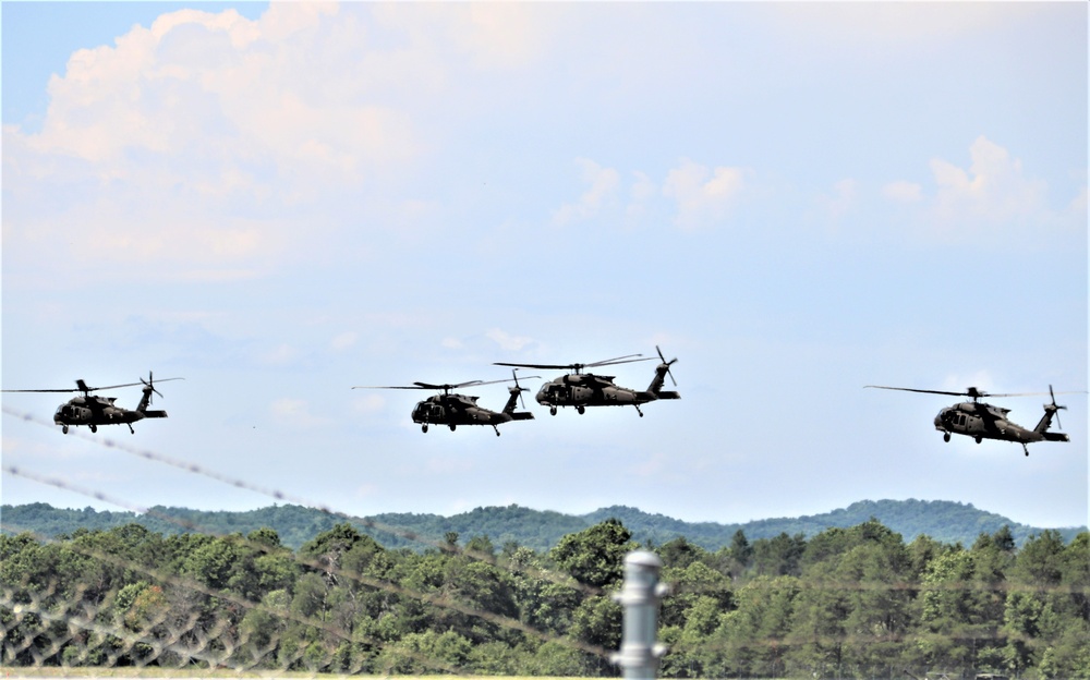 Wisconsin’s Air National Guard, Army National Guard combine in practice show at airport at Fort McCoy