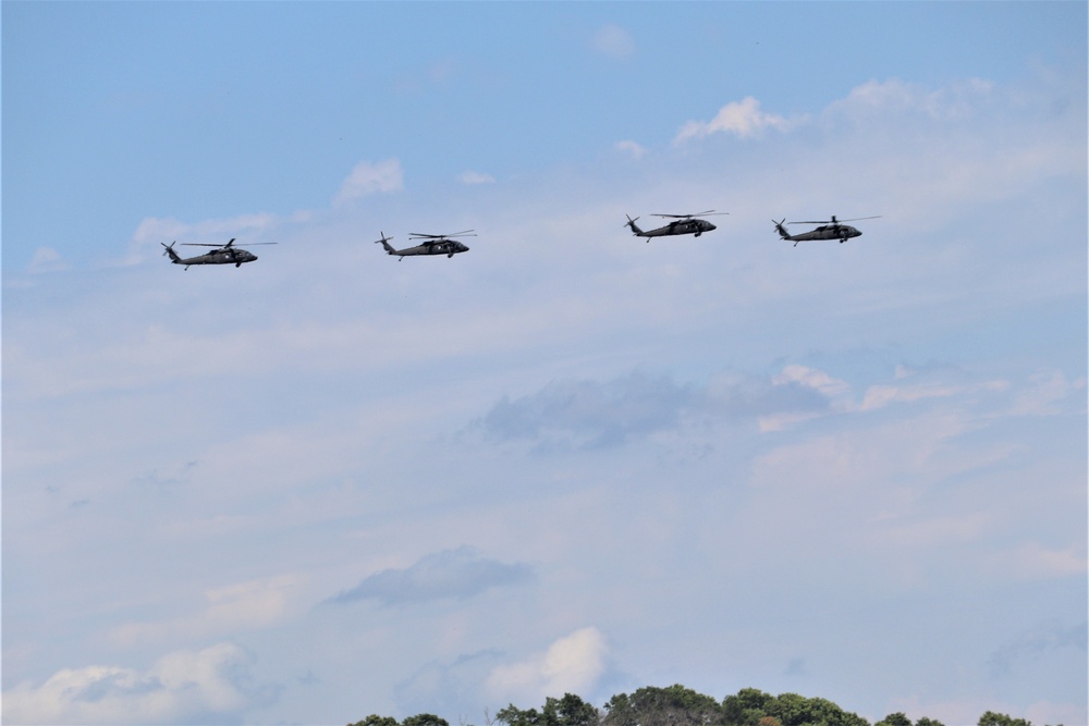 Wisconsin’s Air National Guard, Army National Guard combine in practice show at airport at Fort McCoy