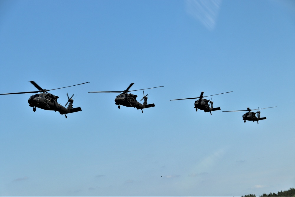 Wisconsin’s Air National Guard, Army National Guard combine in practice show at airport at Fort McCoy