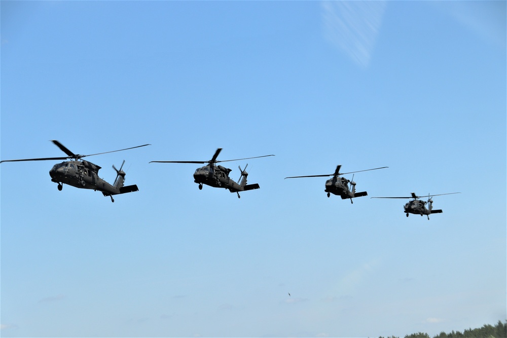 Wisconsin’s Air National Guard, Army National Guard combine in practice show at airport at Fort McCoy