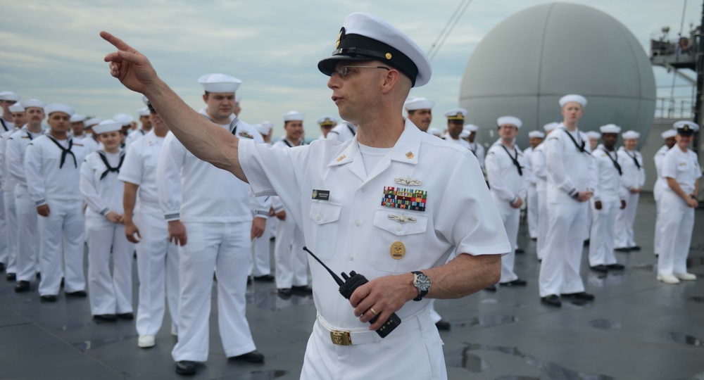Blue Ridge and 7th Fleet Sailors Man the Rails in Brunei