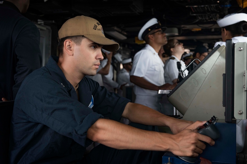 Blue Ridge and 7th Fleet Sailors Man the Rails in Brunei