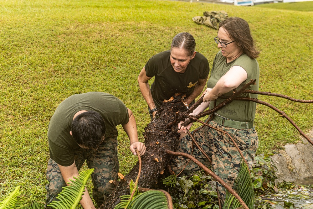 Ditch debris removal | Typhoon Khanun