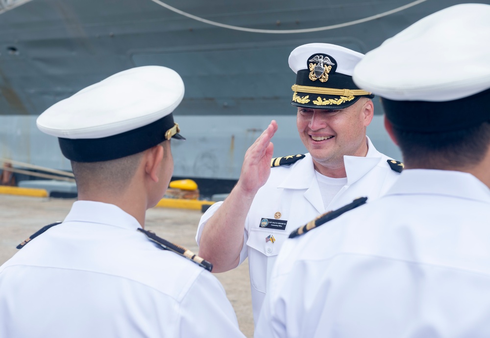 Building friendships! The Blue Ridge triad meets members of the Brunei Navy!