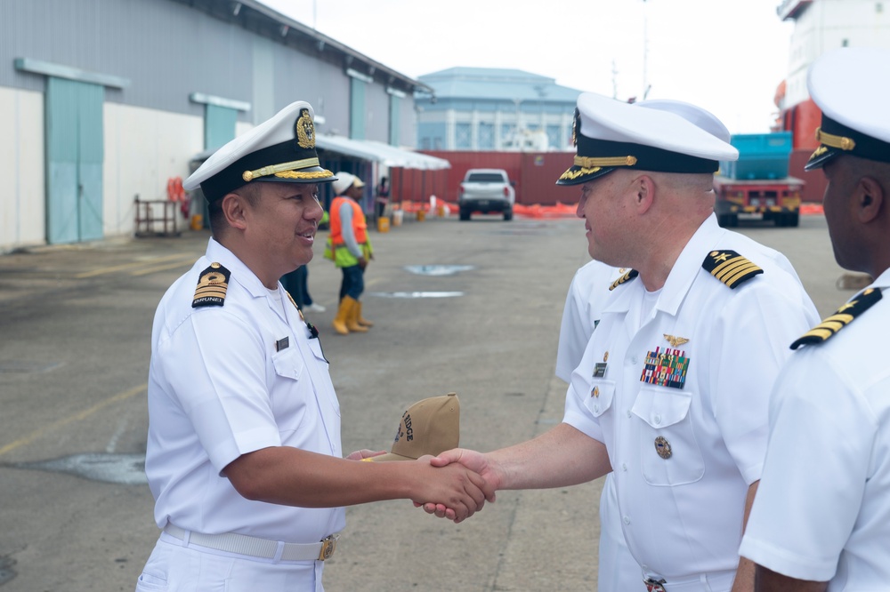 Building friendships! The Blue Ridge triad meets members of the Brunei Navy!