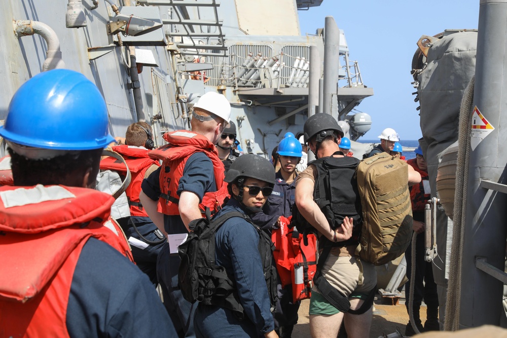 Sailors Prepare For Boat Operations