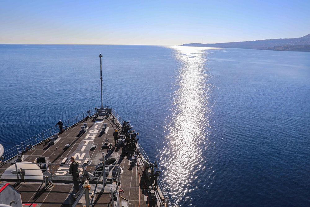 USS Carter Hall Departs Souda Bay, Greece