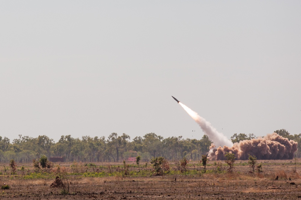 U.S. Army field artillery launches ATACMS in Australia