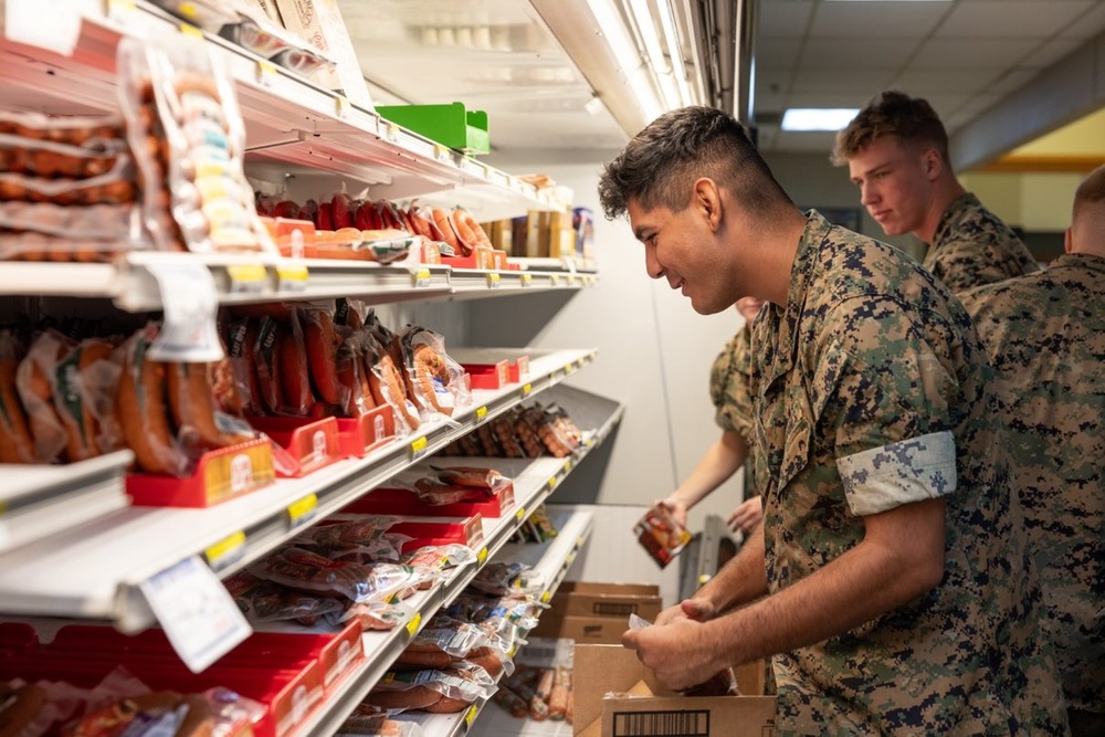 U.S. Marines Restock the Camp Foster Commissary after Typhoon Khanun