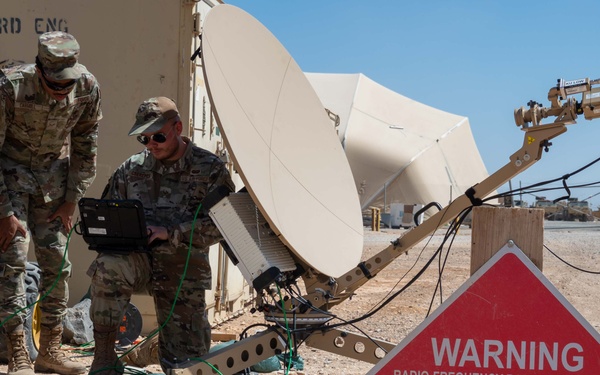 332d ECS sets up communications flyaway kit