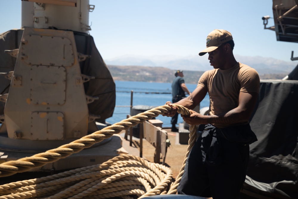 Bataan Departs Souda Bay, Greece.