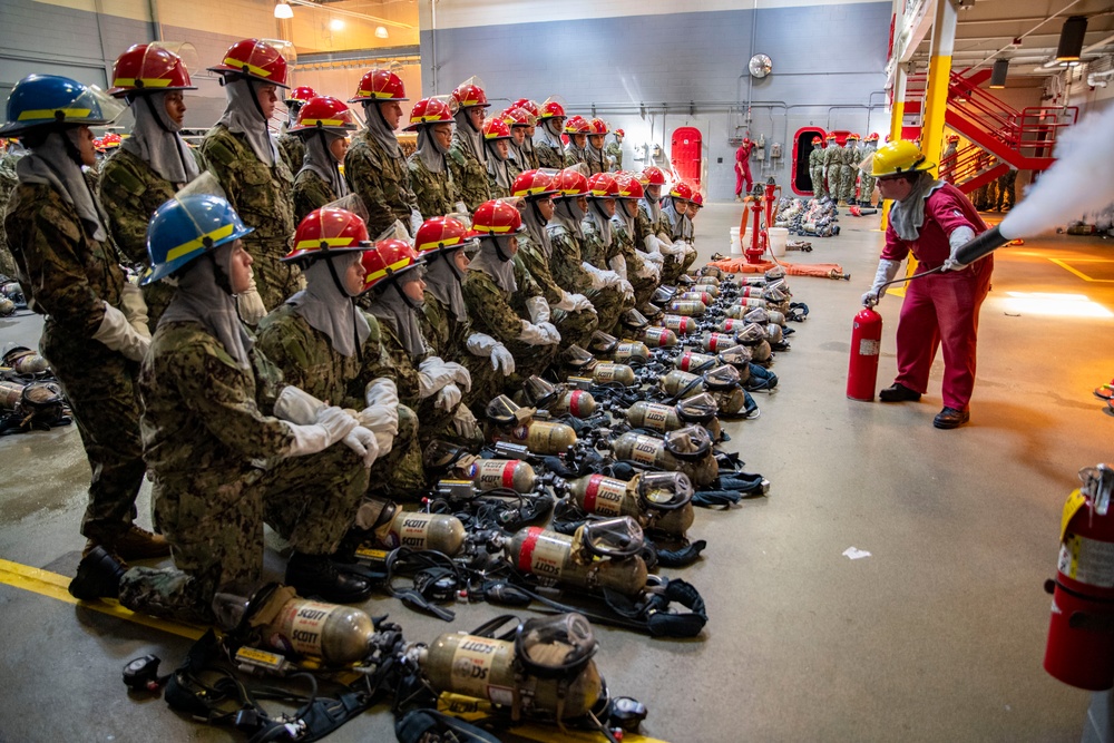 Naval Reserve Officers Training Corps (NRTOC) New Student Indoctrination (NSI) Cycle 3 Firefighting Training