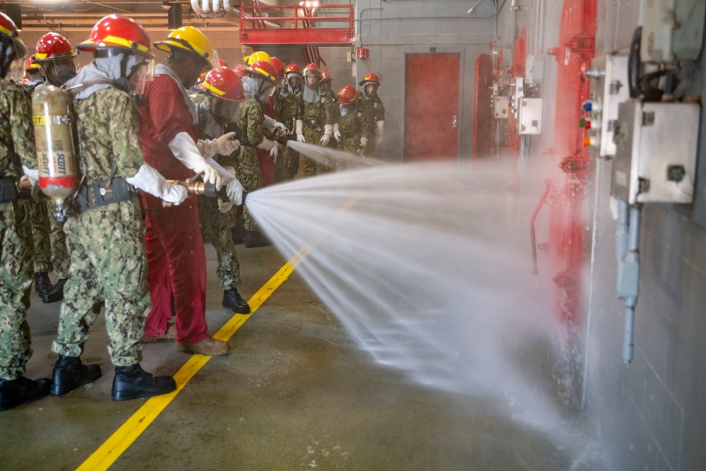 Naval Reserve Officers Training Corps (NRTOC) New Student Indoctrination (NSI) Cycle 3 Firefighting Training