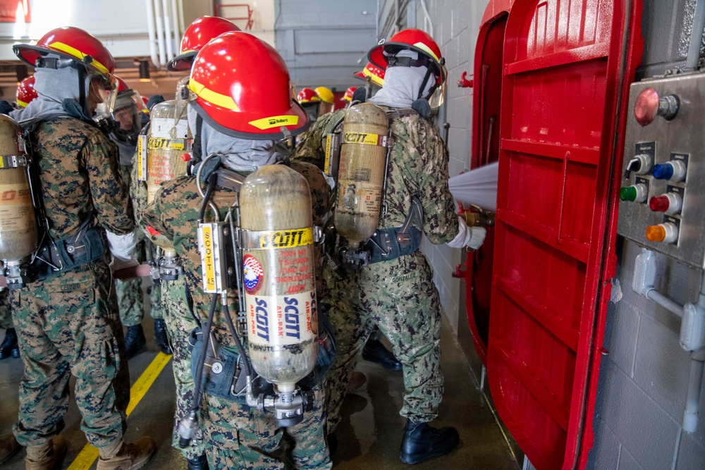 Naval Reserve Officers Training Corps (NRTOC) New Student Indoctrination (NSI) Cycle 3 Firefighting Training