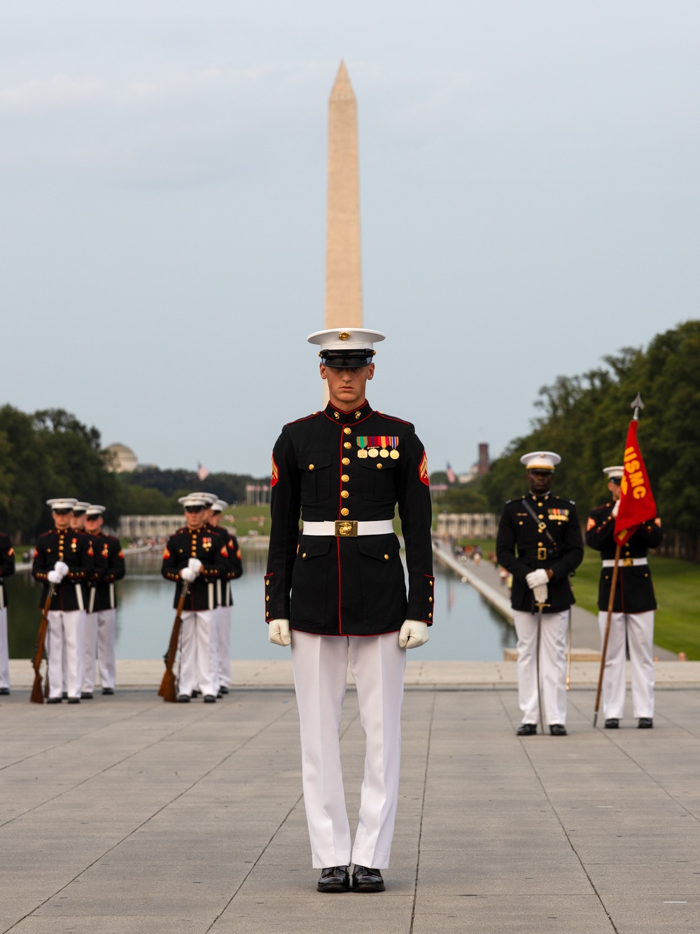 Lt. Gen. Bellon Hosts Marine Barracks Washington Sunset Parade