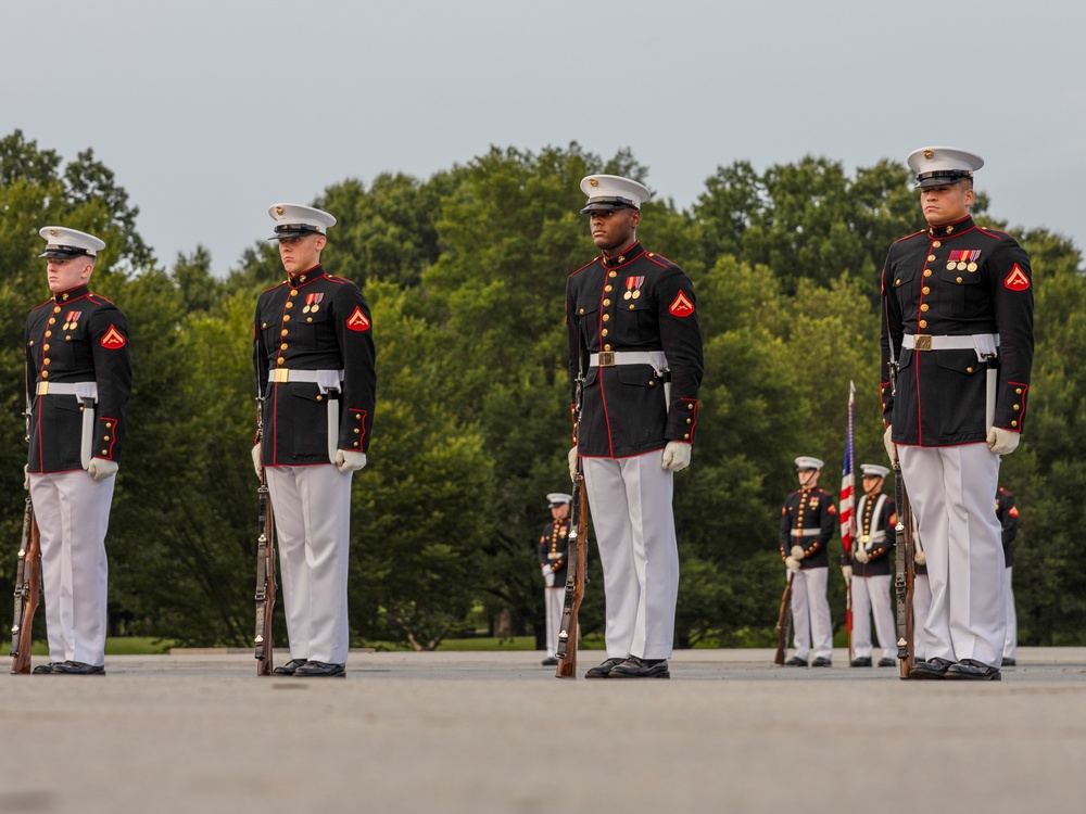 Lt. Gen. Bellon Hosts Marine Barracks Washington Sunset Parade