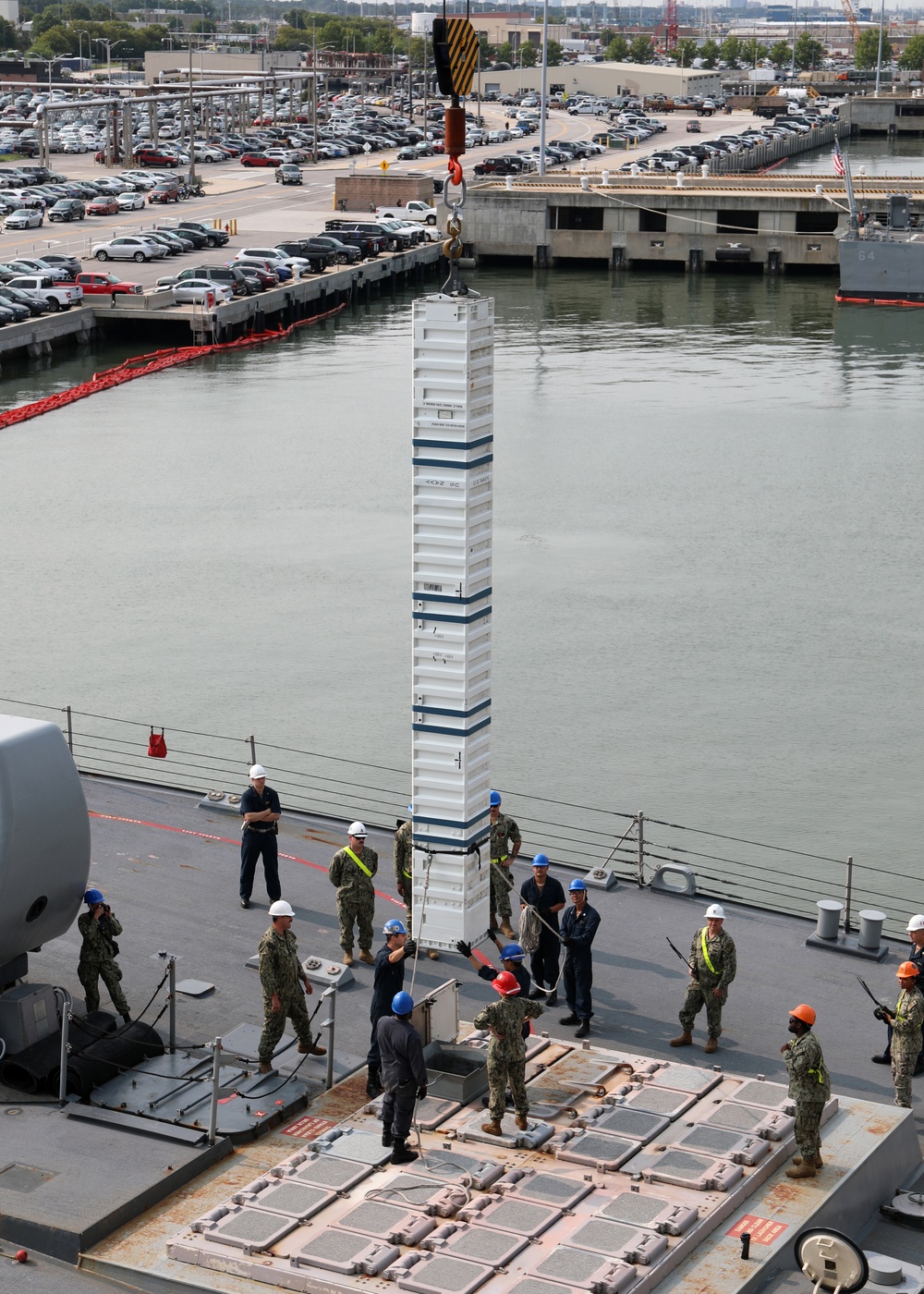 USS Porter, USNS William McLean Perform Vertical Launch System Re-Arm Demonstration