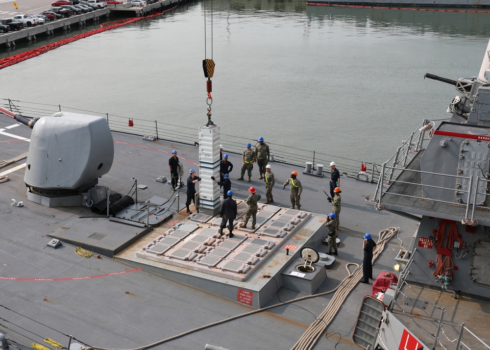 USS Porter, USNS William McLean Perform Vertical Launch System Re-Arm Demonstration