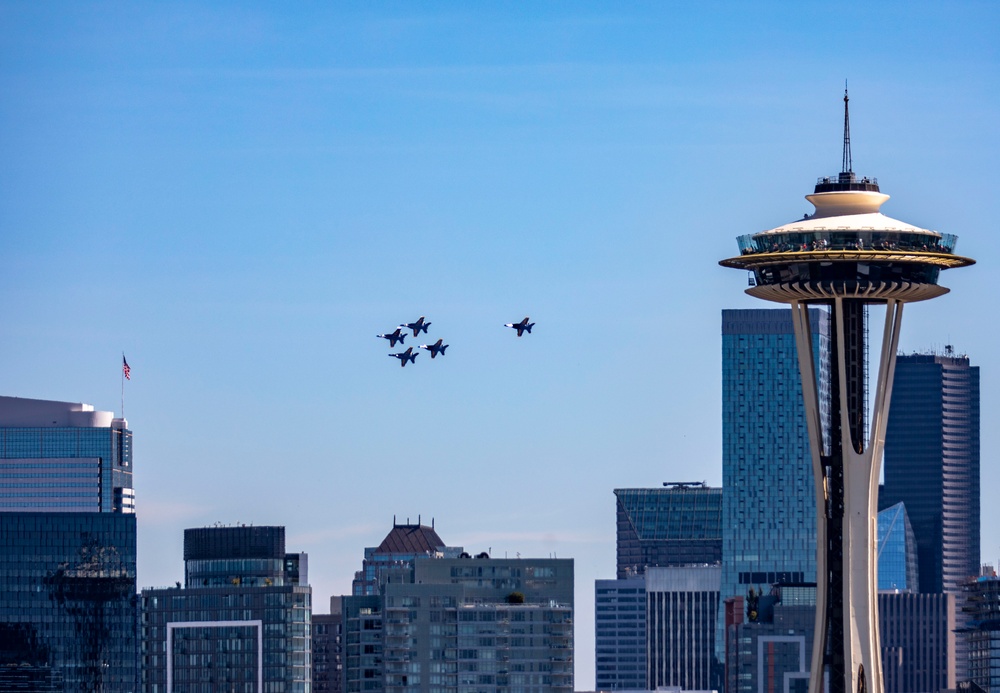 Blue Angels Flies Over Seattle