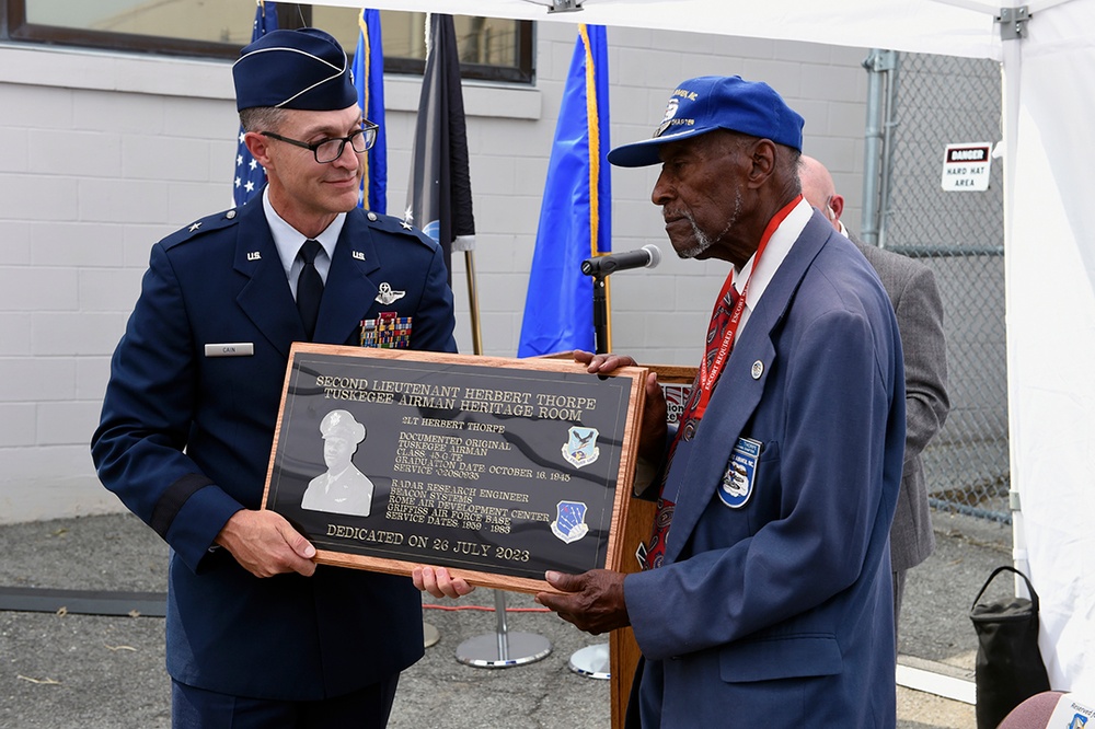 Air Force Research Laboratory’s Information Directorate dedicates room to Tuskegee Airman, former Electrical Engineer Herbert Thorpe