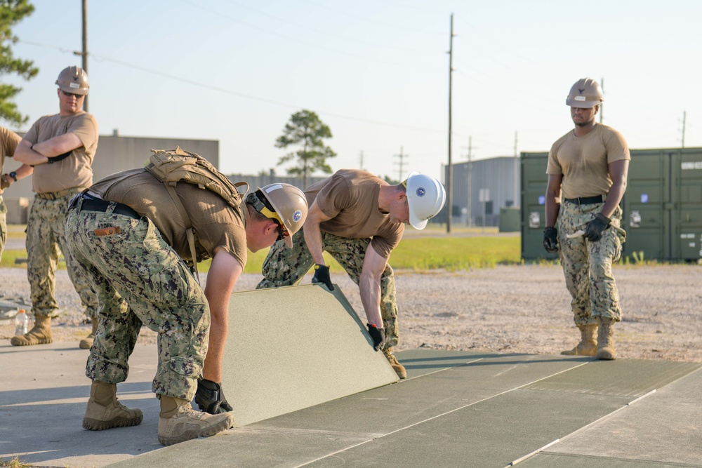 NMCB 11 Seabees Lay Down AM2 Matting