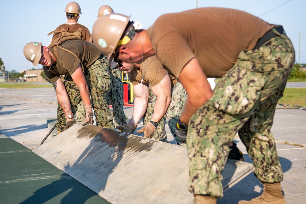 NMCB 11 Seabees Lay Down AM2 Matting