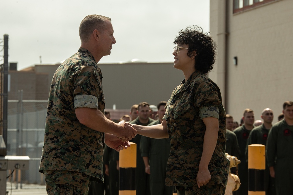 Promote Ahead of Peers | 3d MAW Commanding General meritoriously promotes an HMLAT-303 Marine