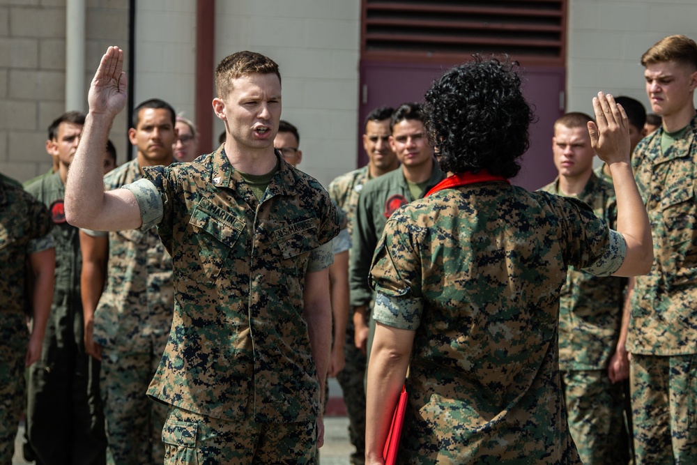 Promote Ahead of Peers | 3d MAW Commanding General meritoriously promotes an HMLAT-303 Marine