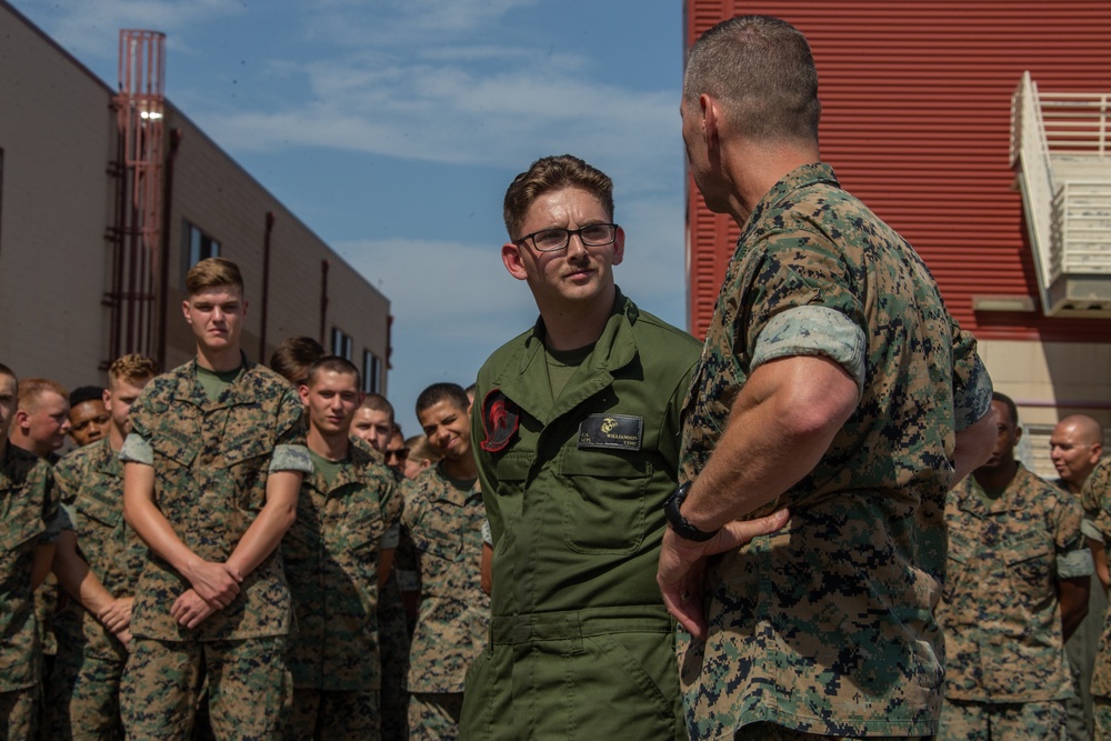 Promote Ahead of Peers | 3d MAW Commanding General meritoriously promotes an HMLAT-303 Marine