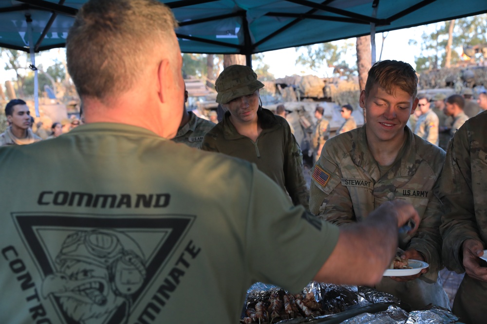 Comanche Company and Battle Group Ram Enjoy a Celebratory Barbeque