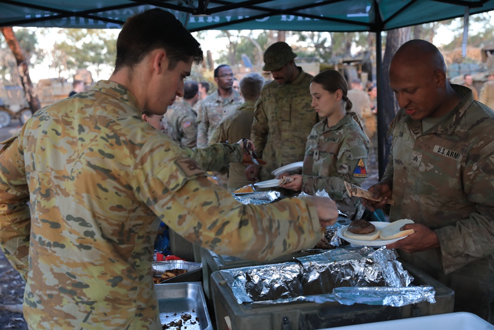 Comanche Company and Australian Army’s 2nd Cavalry Regiment Enjoy a Celebratory Barbeque