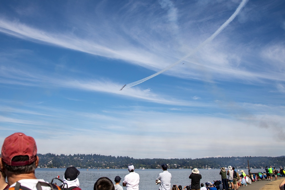 The Blue Angels Fly During Seattle Seafair Festival 2023