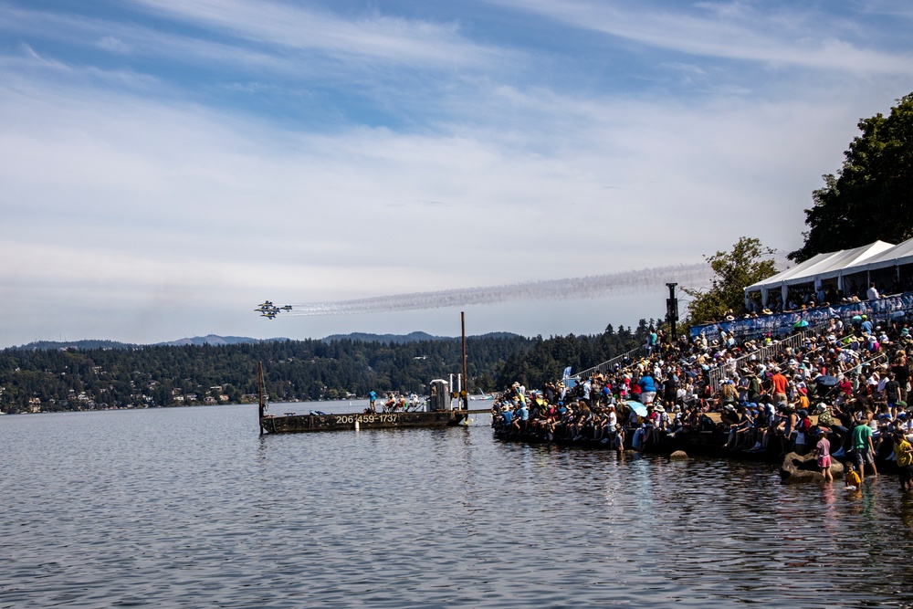 The Blue Angels Fly During Seattle Seafair Festival 2023