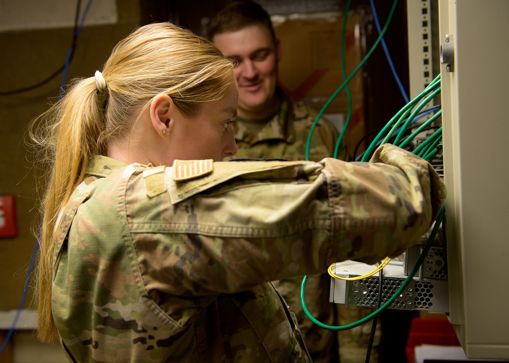 132d Comm Flight Members Assist 86th Communications Squadron with Equipment Replacement