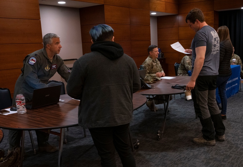 The 477th Fighter Groups hosts an Inactive Ready reserve muster.