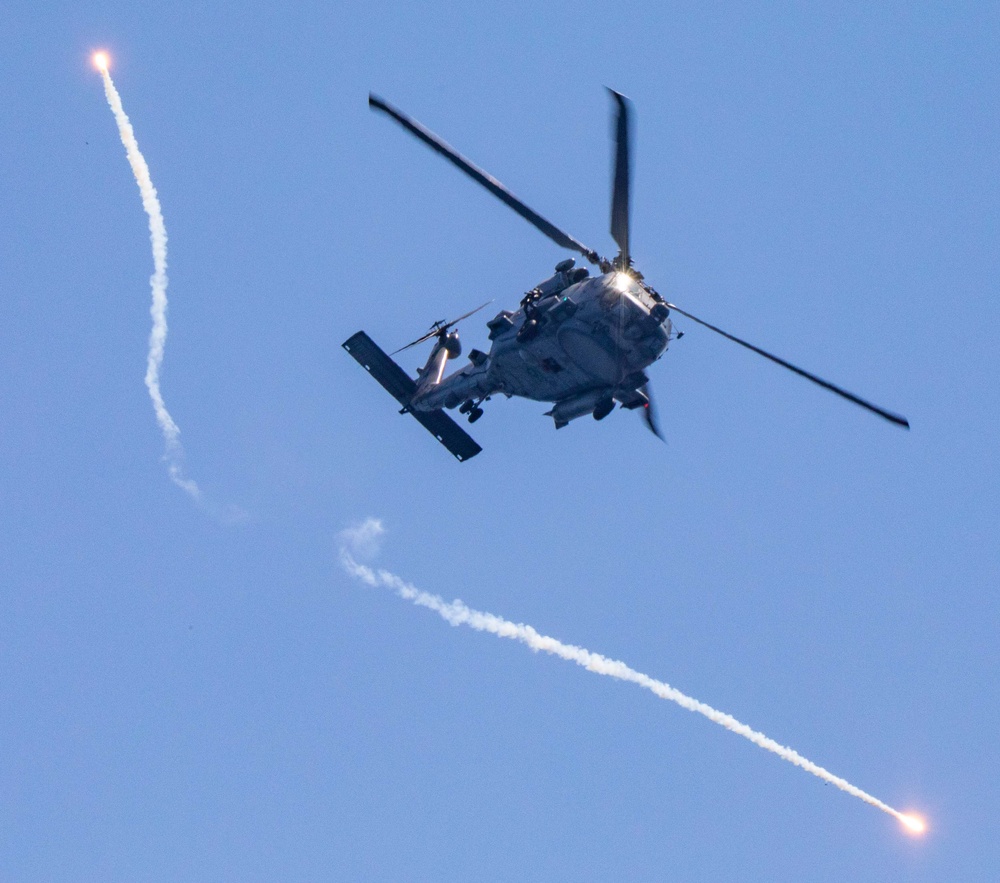 MH-60R Sea Hawk Launches Training Flares