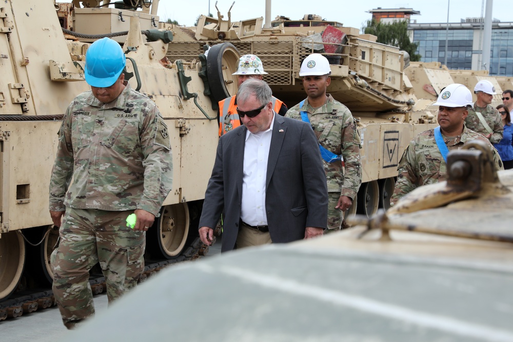 Congressional delegation visits U.S. Soldiers in Port of Gdynia, Poland