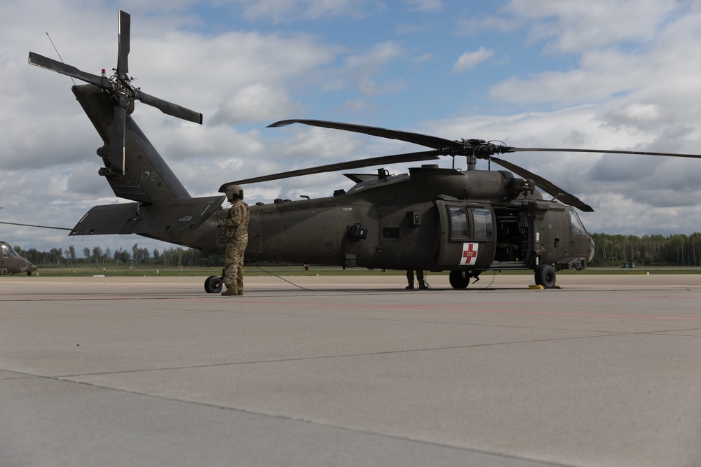 Task Force Ivy Soldiers collaborate with Estonian hospital during a medical evacuation exercise