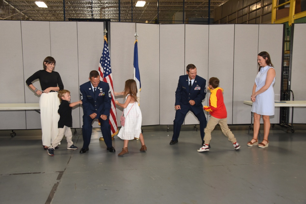 185th ARW twin brothers, Chief Master Sergeant Lucas Terry and Chief Master Sergeant Zachary Terry's promotion