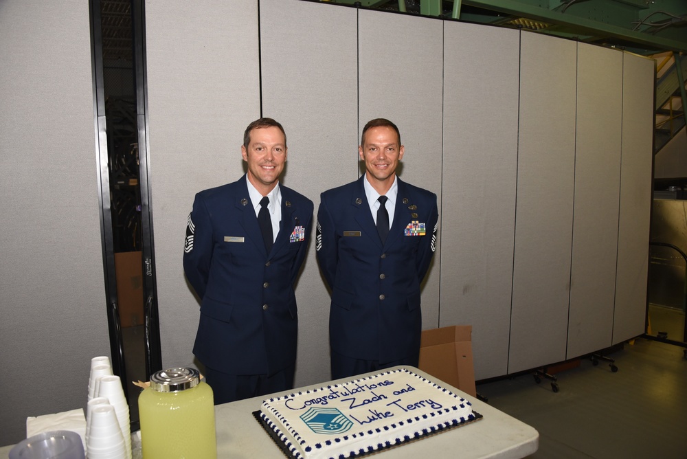 185th ARW twin brothers promote to chief master sergeant