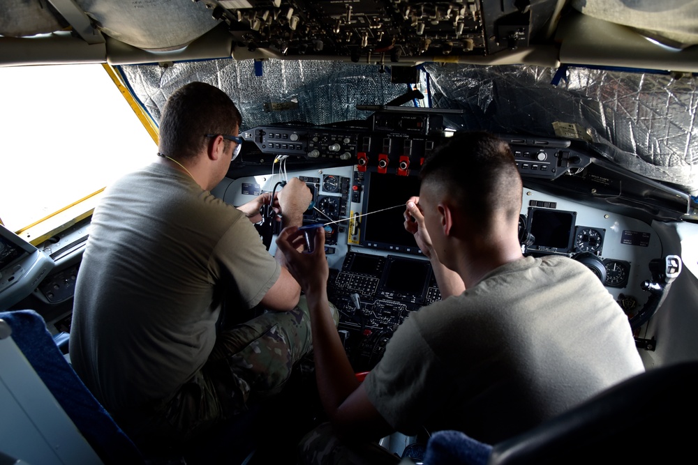 117 MXS Maintainers Repair KC-135 Stratotanker Components