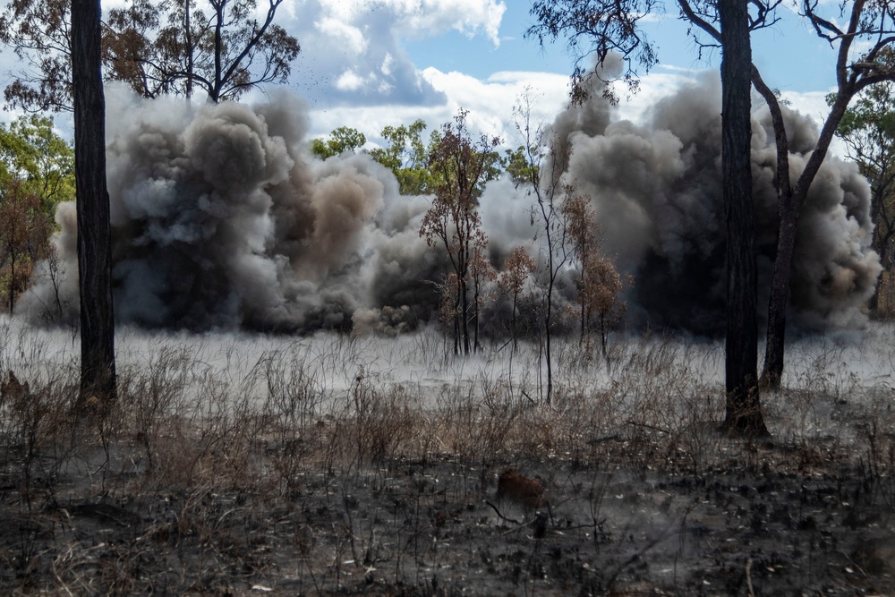Australian Sappers practice demolitions