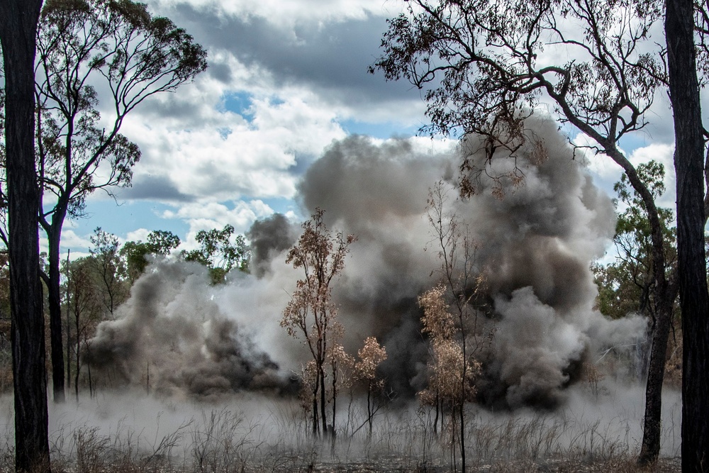 Australian Sappers practice demolitions