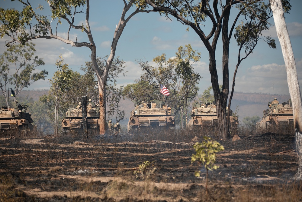 Comanche Company participates in Live Fire Accuracy Screening Test with Australia's 2nd Calvary Regiment