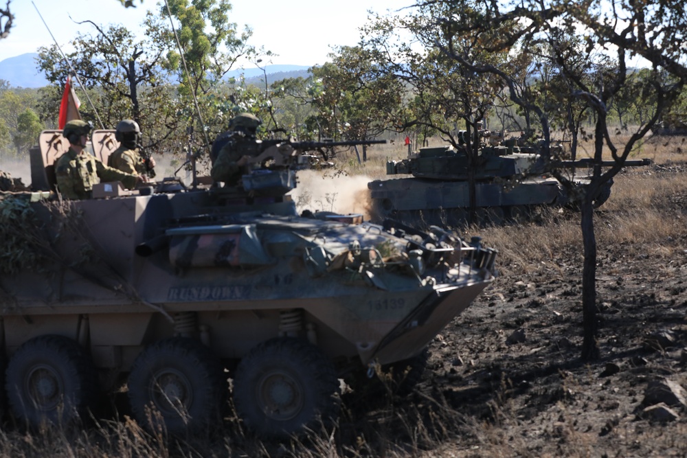 Comanche Company conducted combined arms live fire exercise with Australian Army's 3rd Brigade