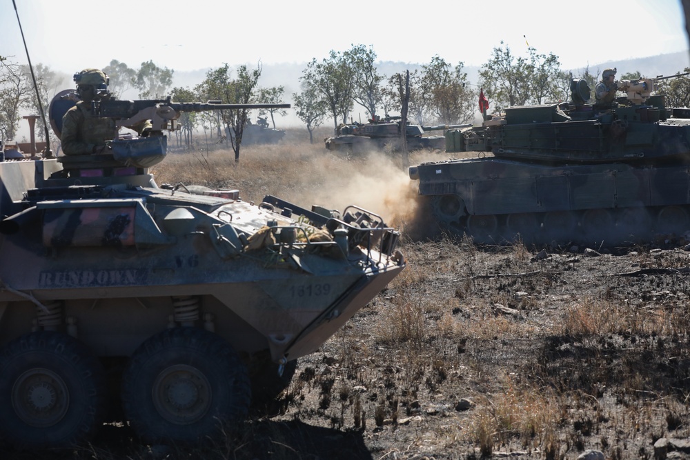 Comanche Company conducts combined arms live fire exercise with Australian Army's 3rd Brigade