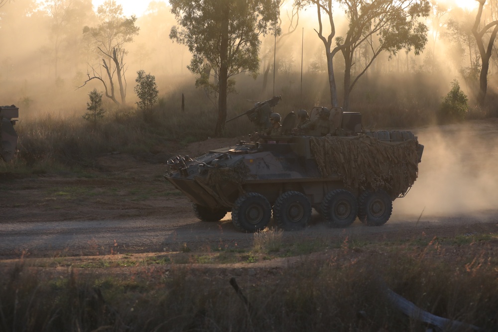 Comanche Company conducts combined arms live fire exercise with Australian Army's 3rd Brigade