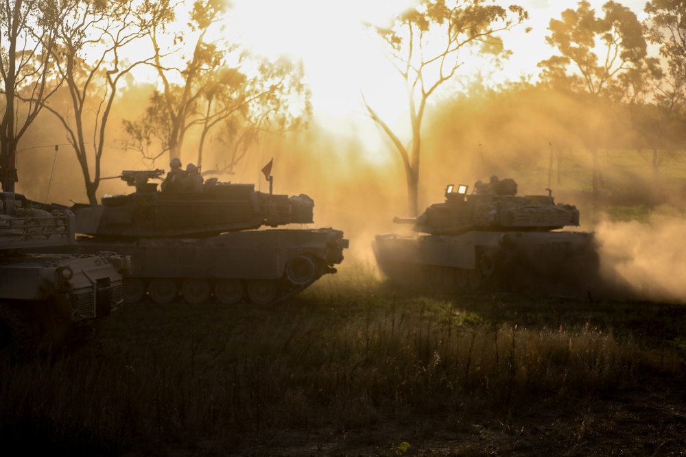 Comanche Company conducts combined arms live fire exercise with Australian Army's 3rd Brigade