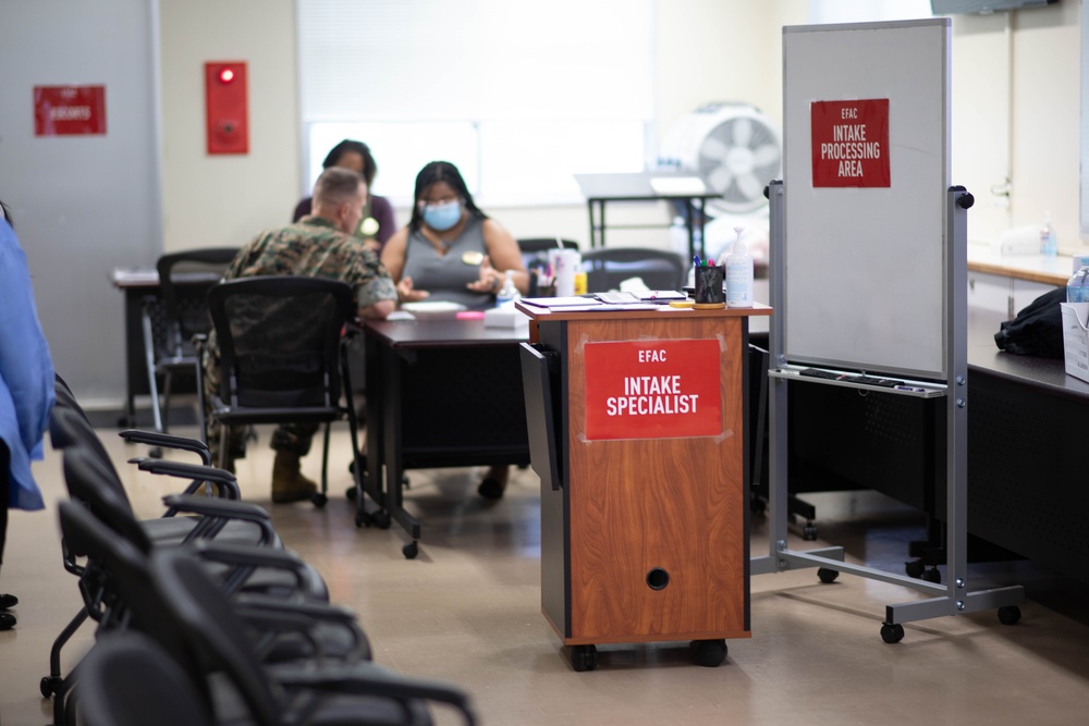 Emergency Family Assistance Center provides families in need from Typhoon Khanun.